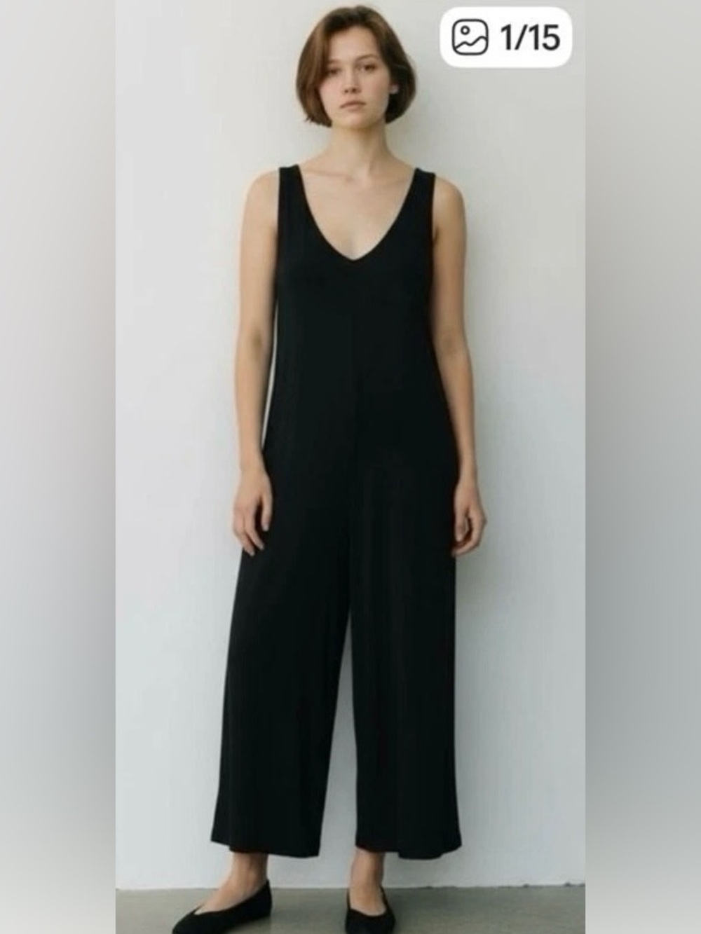Free People Beach Black wide leg Jumpsuit - Size XS